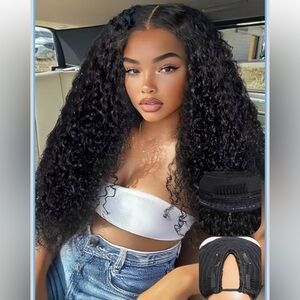 UNICE InvisiBlend V Part Wig Water Wave Mixed Curly Seamless Blending 18 Inch